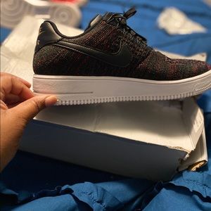 Air Force 1  Black and Red Knit